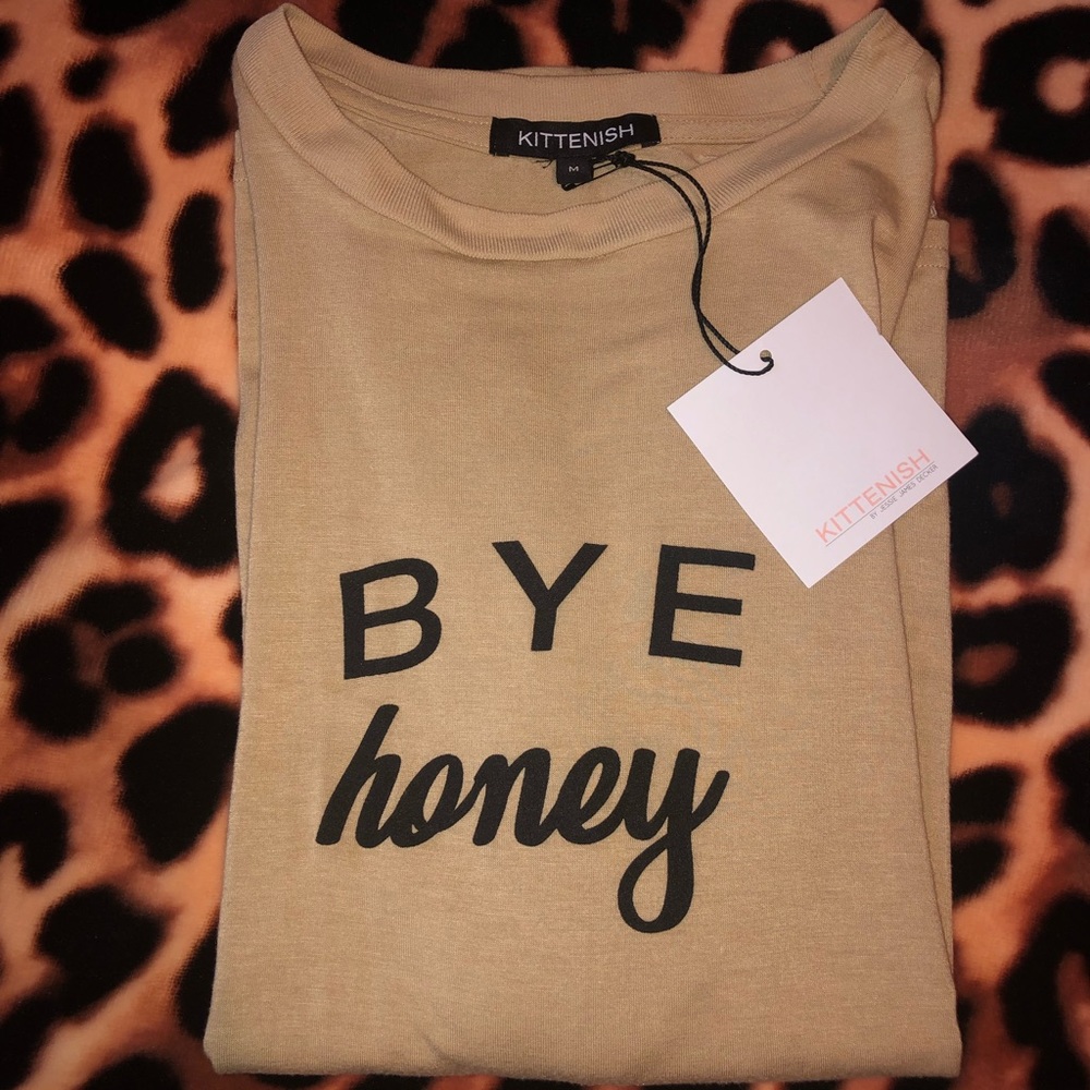 Kittenish Bye Honey tee NWT